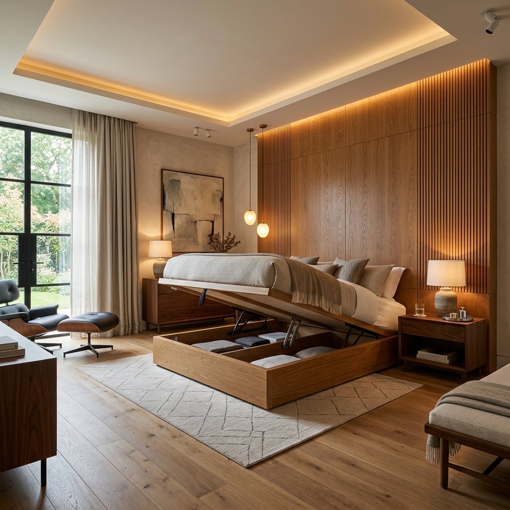 Luxury Master Bedroom Hydraulic Storage Bed